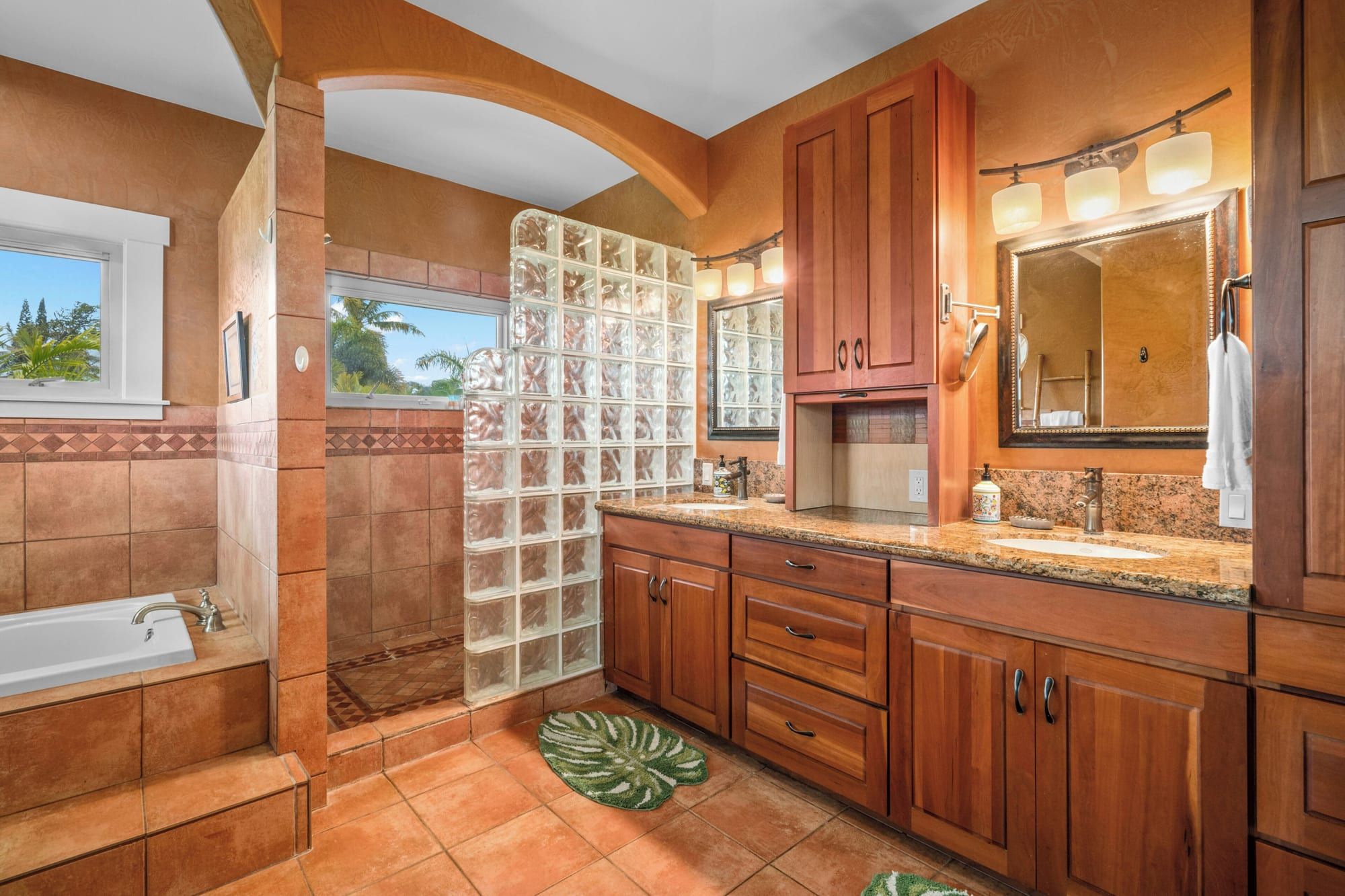 Primary bath with a soaking tub and walk-in shower