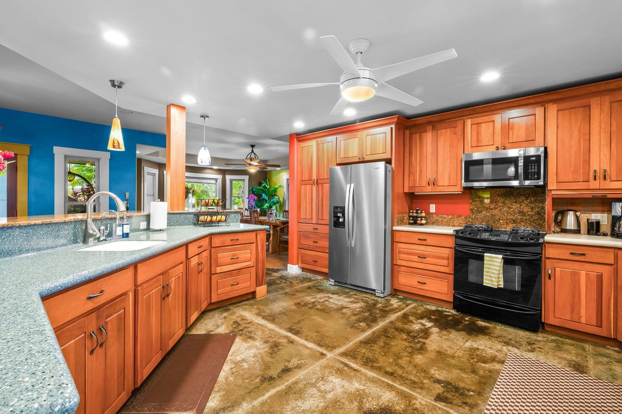 Kitchen with wood cabinets and stainless appliances
