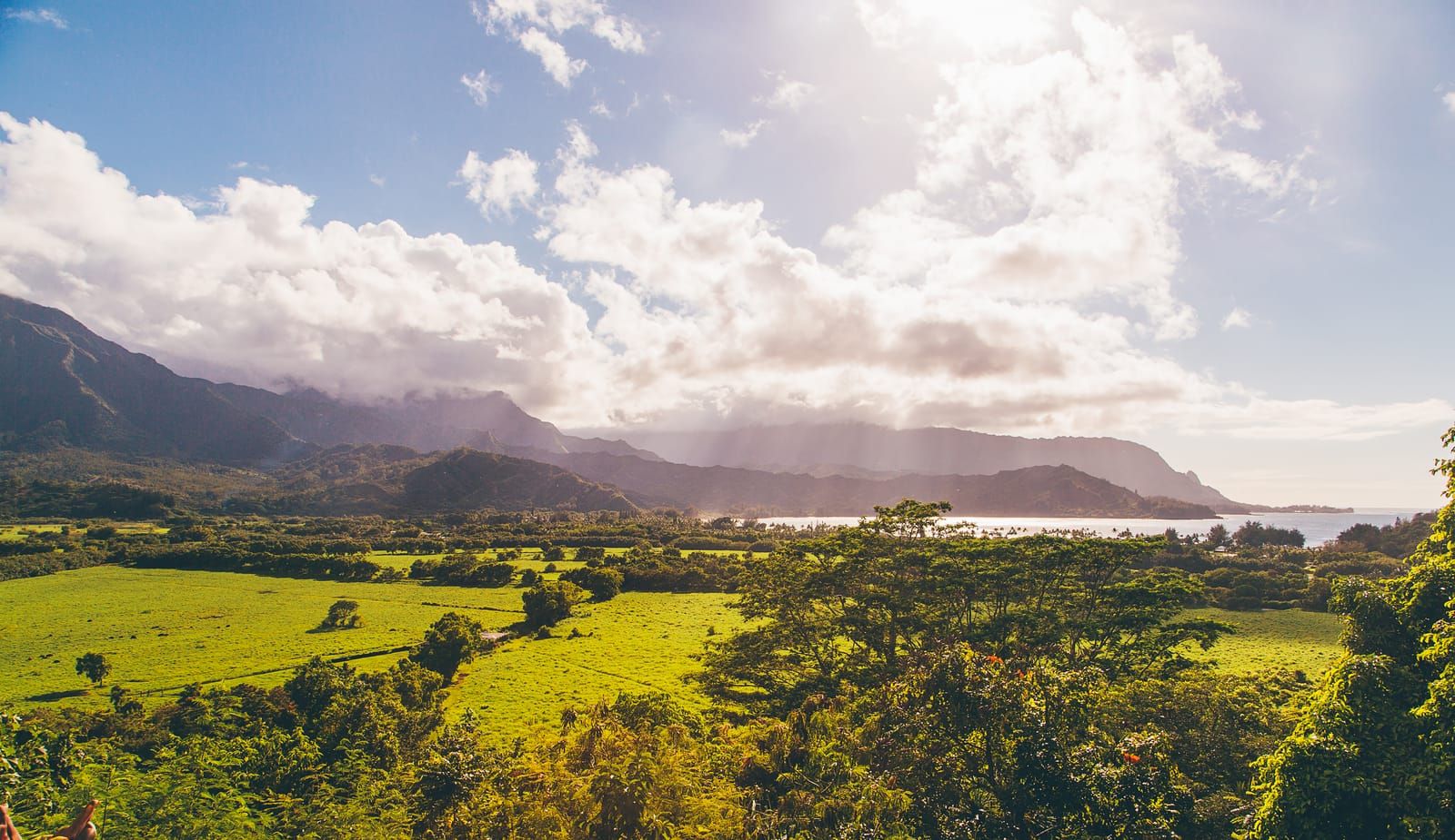 Green valley and misty mountains on Kauaʻi's North Shore